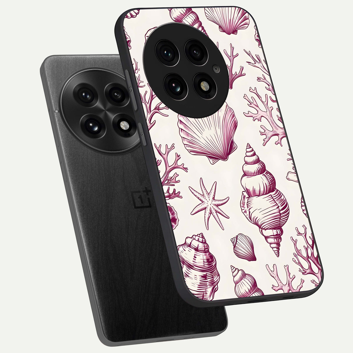  Pink Power Sparks phone case For OnePlus 13 showing premium glass back cover with detailed artwork