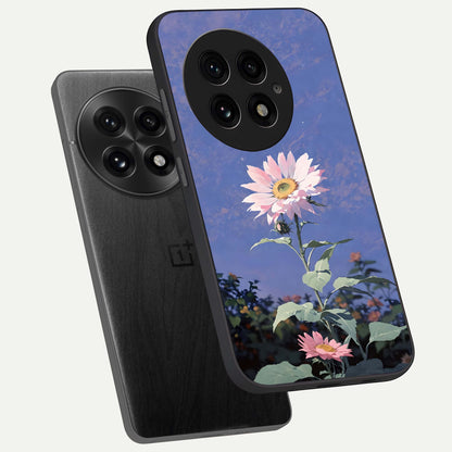  Pink Shells Outline phone case For OnePlus 13 showing premium glass back cover with detailed artwork