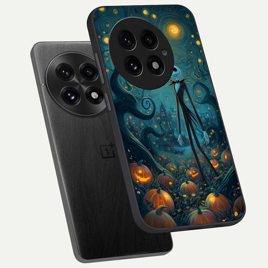  Pumpkin Moonlight Tale phone case For OnePlus 13 showing premium glass back cover with detailed artwork