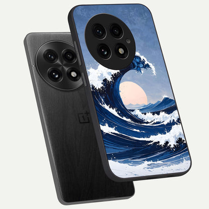  Rising Tide Power phone case For OnePlus 13 showing premium glass back cover with detailed artwork