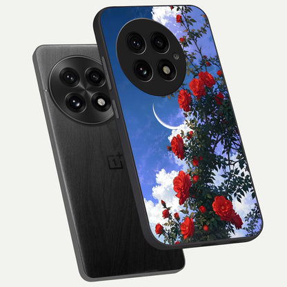  Rose Drift Flowers phone case For OnePlus 13 showing premium glass back cover with detailed artwork