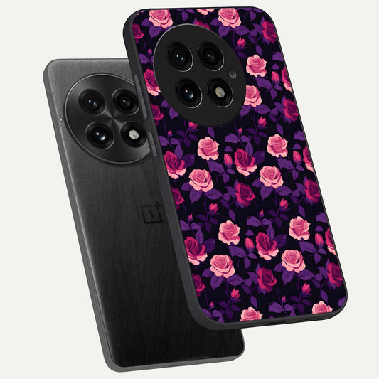  Rose Garden Twilight phone case For OnePlus 13 showing premium glass back cover with detailed artwork