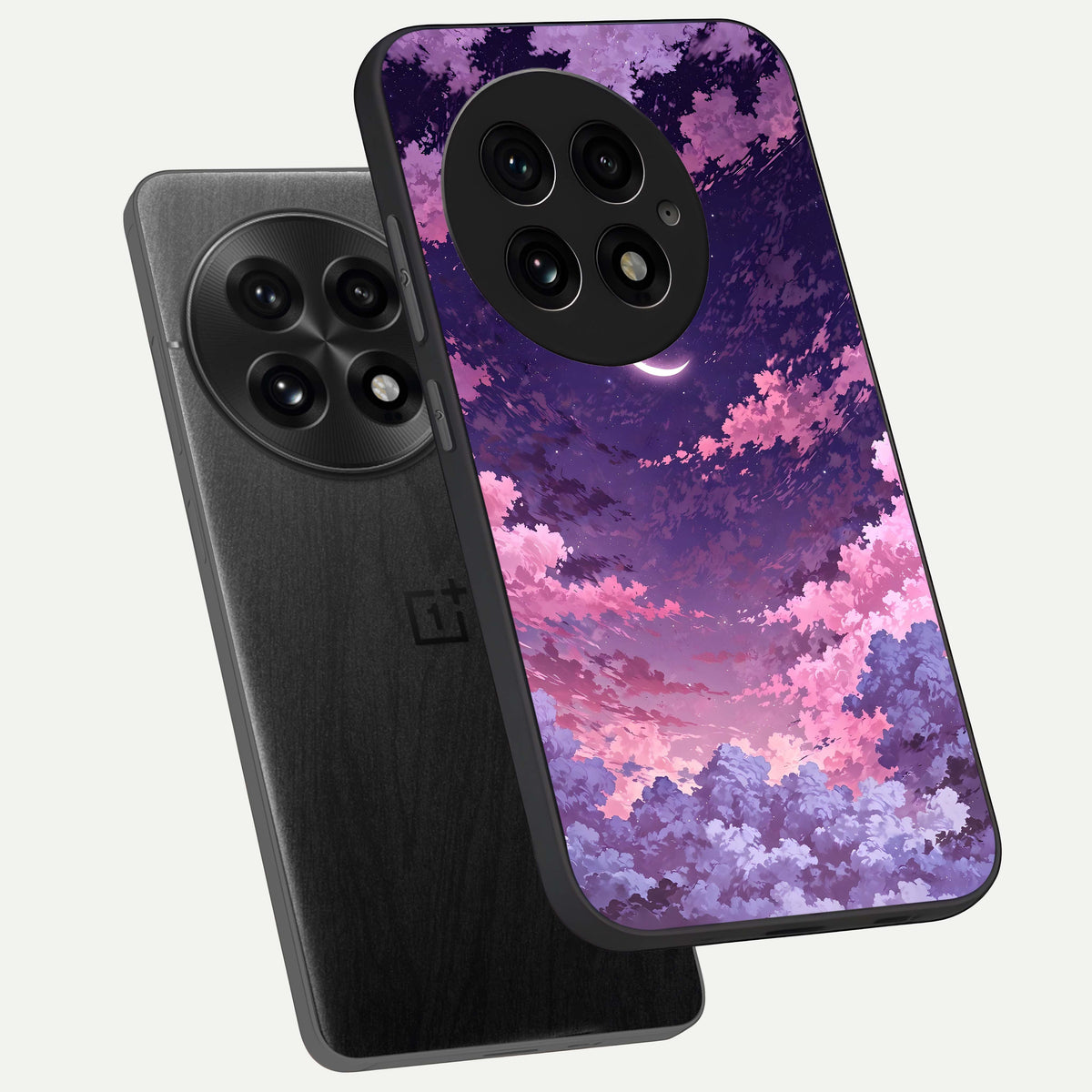  Sky Drift Clouds phone case For OnePlus 13 showing premium glass back cover with detailed artwork