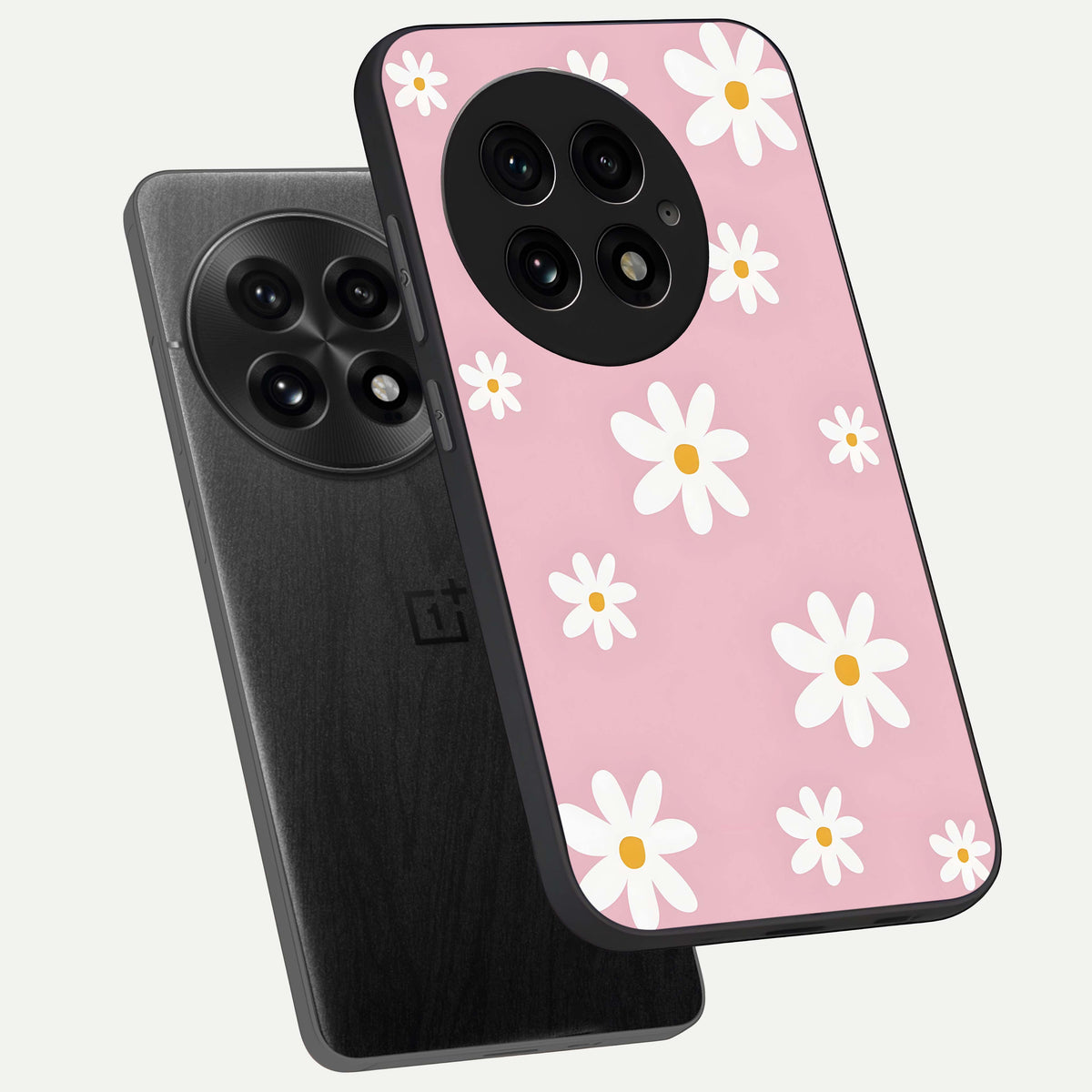 Soft Daisy Bliss phone case For OnePlus 13 showing premium glass back cover with detailed artwork