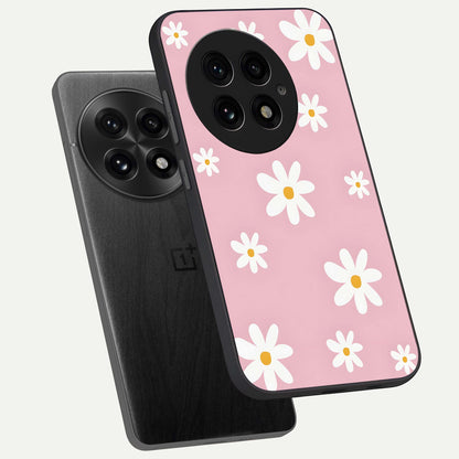  Soft Daisy Bliss phone case For OnePlus 13 showing premium glass back cover with detailed artwork