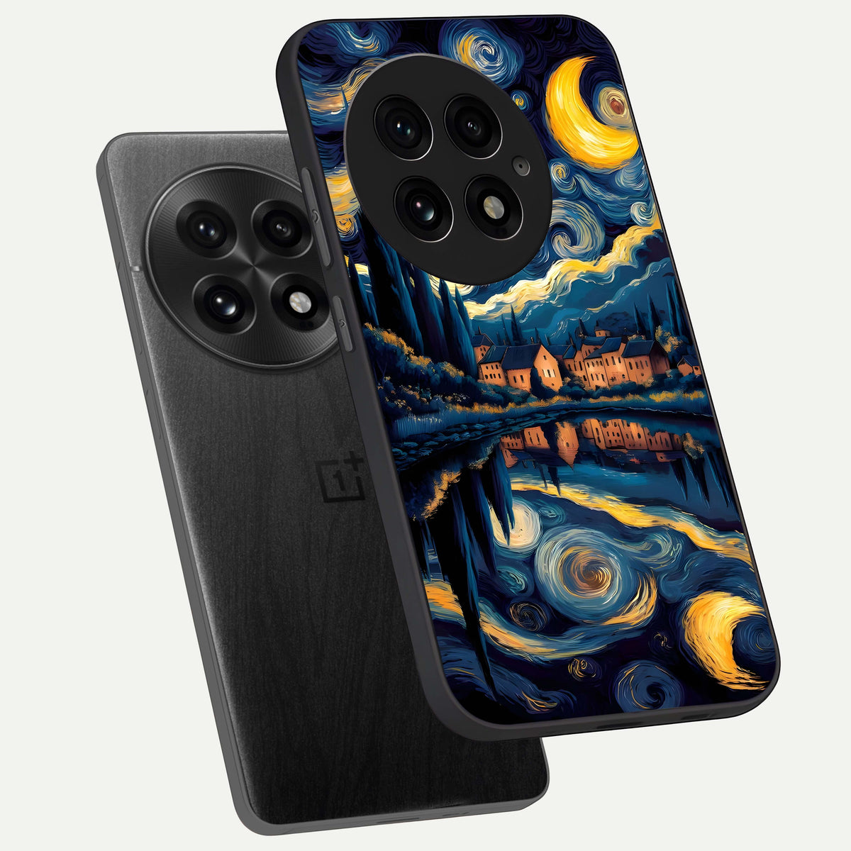  Starry Sky Serenity phone case For OnePlus 13 showing premium glass back cover with detailed artwork