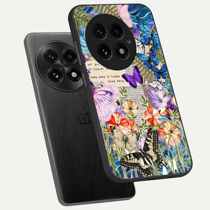  Storm Path Bloom phone case For OnePlus 13 showing premium glass back cover with detailed artwork