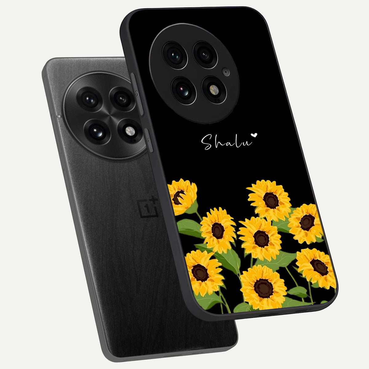  Sunflower Sky Bloom phone case For OnePlus 13 showing premium glass back cover with detailed artwork