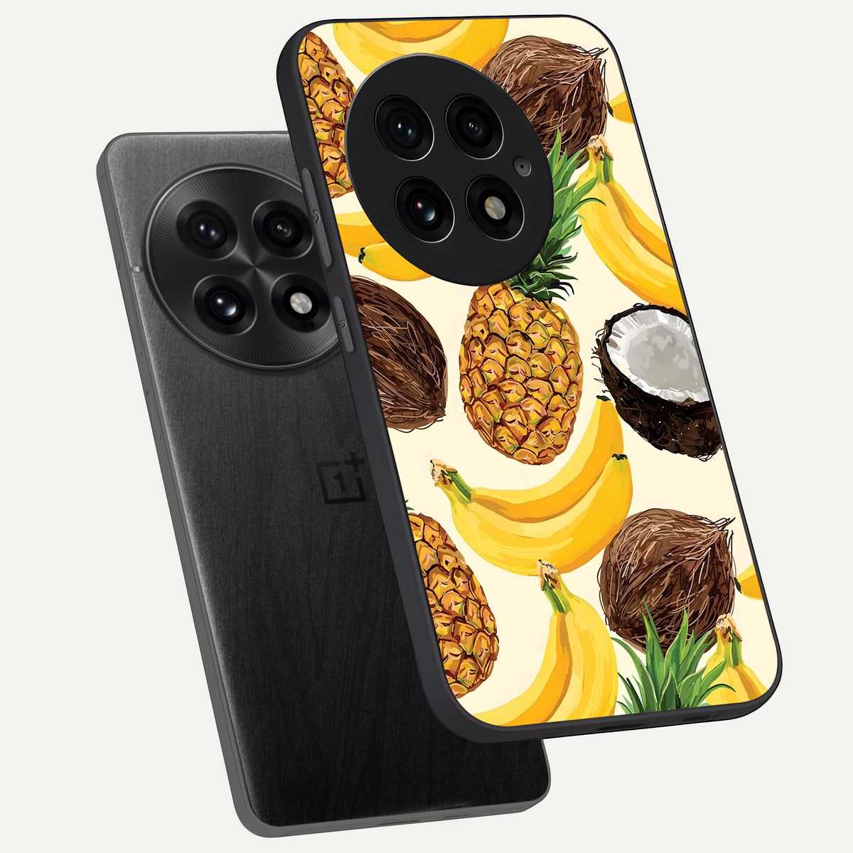  Tropical Fruit Mood phone case For OnePlus 13 showing premium glass back cover with detailed artwork