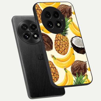  Tropical Fruit Mood phone case For OnePlus 13 showing premium glass back cover with detailed artwork