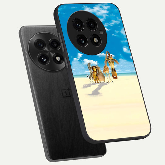  Tropical Fun Squad phone case For OnePlus 13 showing premium glass back cover with detailed artwork
