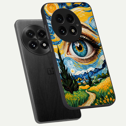  Van Gogh Eye phone case For OnePlus 13 showing premium glass back cover with detailed artwork