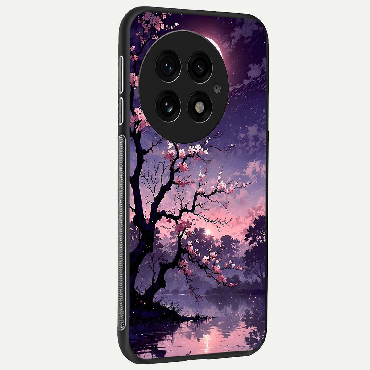  Blossom Pink Moon back cover For OnePlus 13 slim fit glass case with vibrant aesthetic design