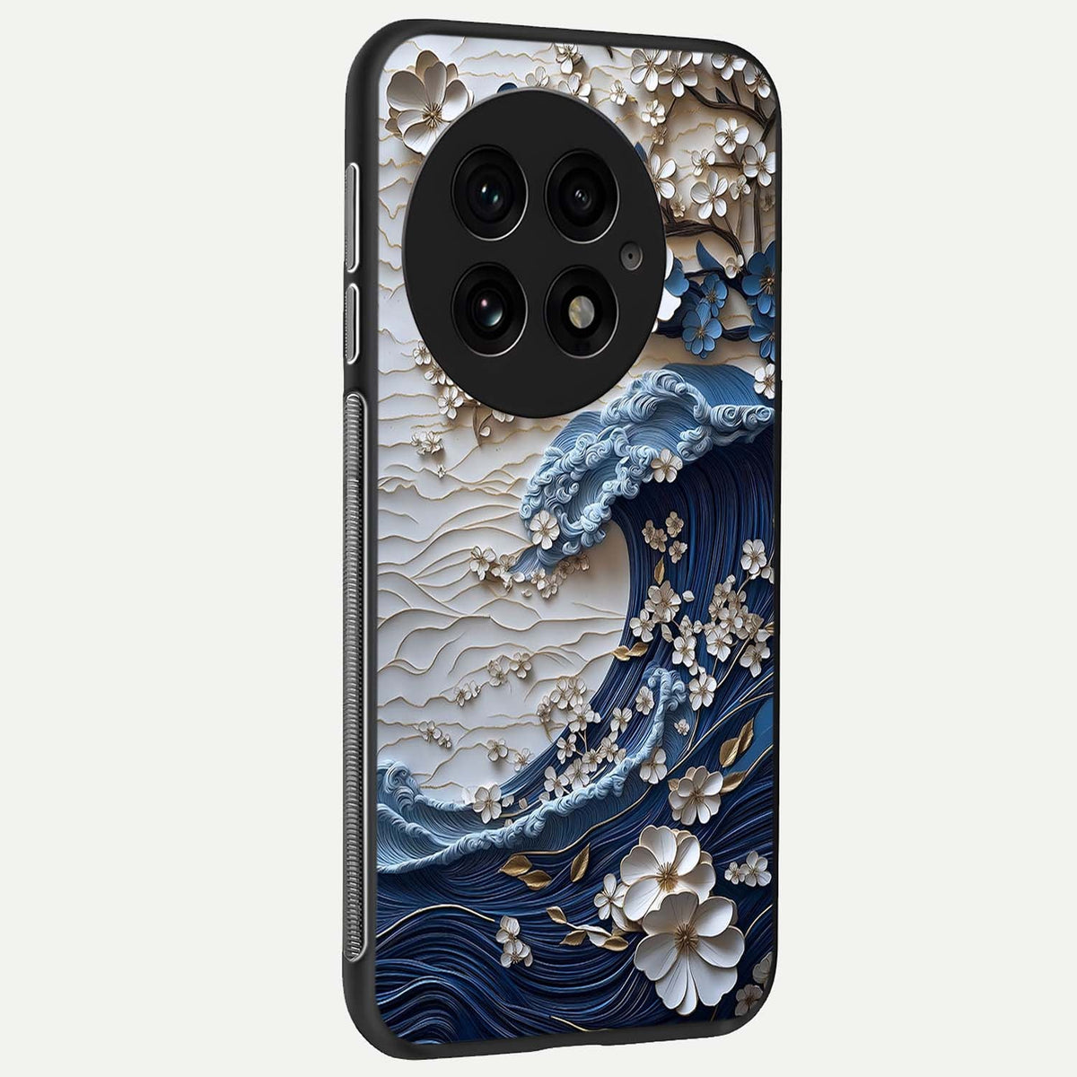  Blossom Wave Art back cover For OnePlus 13 slim fit glass case with vibrant aesthetic design