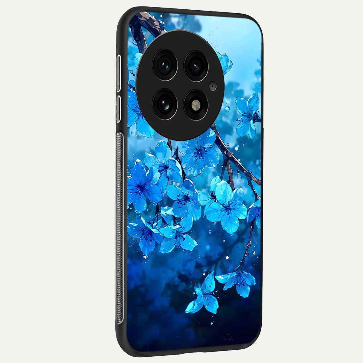  Blue Blossoms Branch back cover For OnePlus 13 slim fit glass case with vibrant aesthetic design