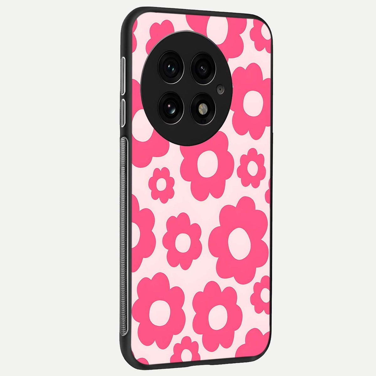 Blush Flower Pop back cover For OnePlus 13 slim fit glass case with vibrant aesthetic design