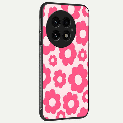  Blush Flower Pop back cover For OnePlus 13 slim fit glass case with vibrant aesthetic design