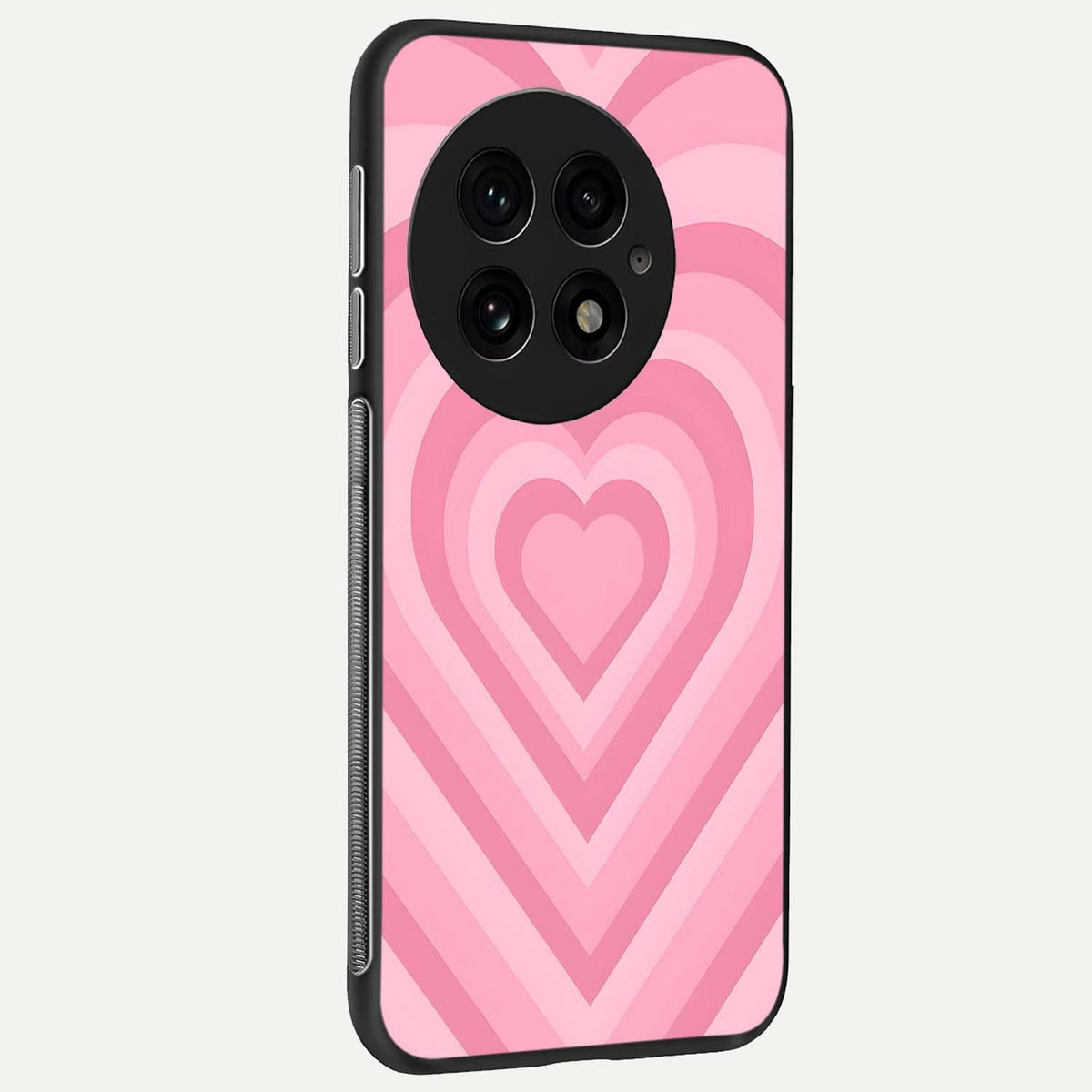 Blush Heart Waves back cover For OnePlus 13 slim fit glass case with vibrant aesthetic design