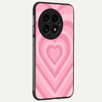  Blush Heart Waves back cover For OnePlus 13 slim fit glass case with vibrant aesthetic design