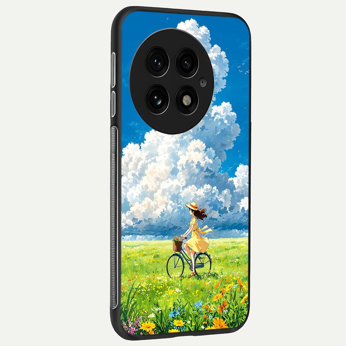  Breezy Meadow Ride back cover For OnePlus 13 slim fit glass case with vibrant aesthetic design