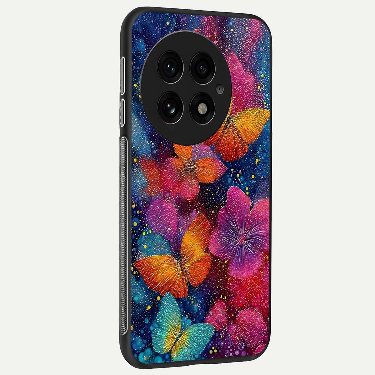  Butterfly Dream Mist back cover For OnePlus 13 slim fit glass case with vibrant aesthetic design