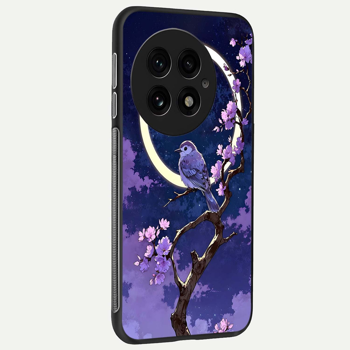  Celestial Bird Blossom back cover For OnePlus 13 slim fit glass case with vibrant aesthetic design