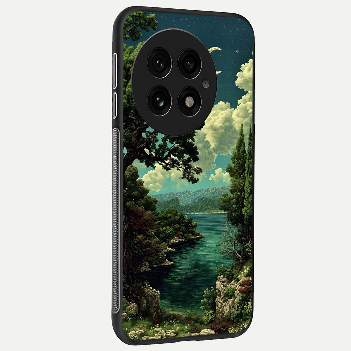  Celestial Lake Peace back cover For OnePlus 13 slim fit glass case with vibrant aesthetic design