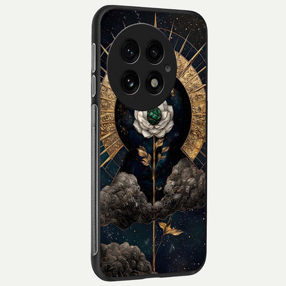  Celestial Lotus Morang back cover For OnePlus 13 slim fit glass case with vibrant aesthetic design