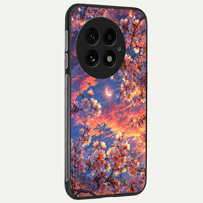  Celestial Sakura Sunset back cover For OnePlus 13 slim fit glass case with vibrant aesthetic design