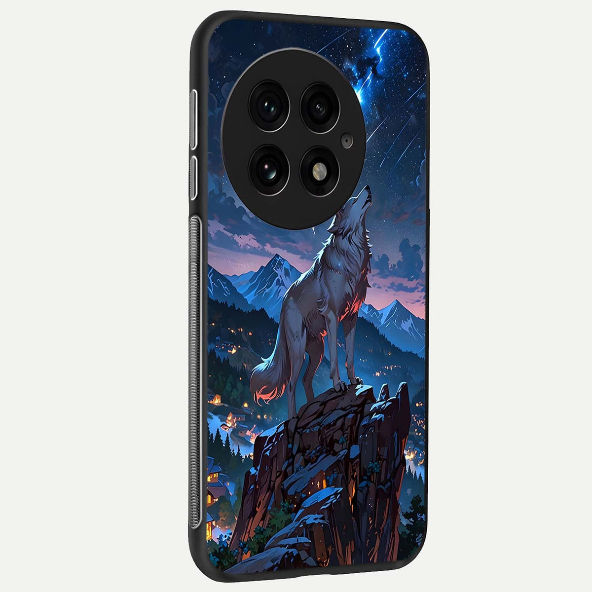  Celestial Wolf Howl back cover For OnePlus 13 slim fit glass case with vibrant aesthetic design