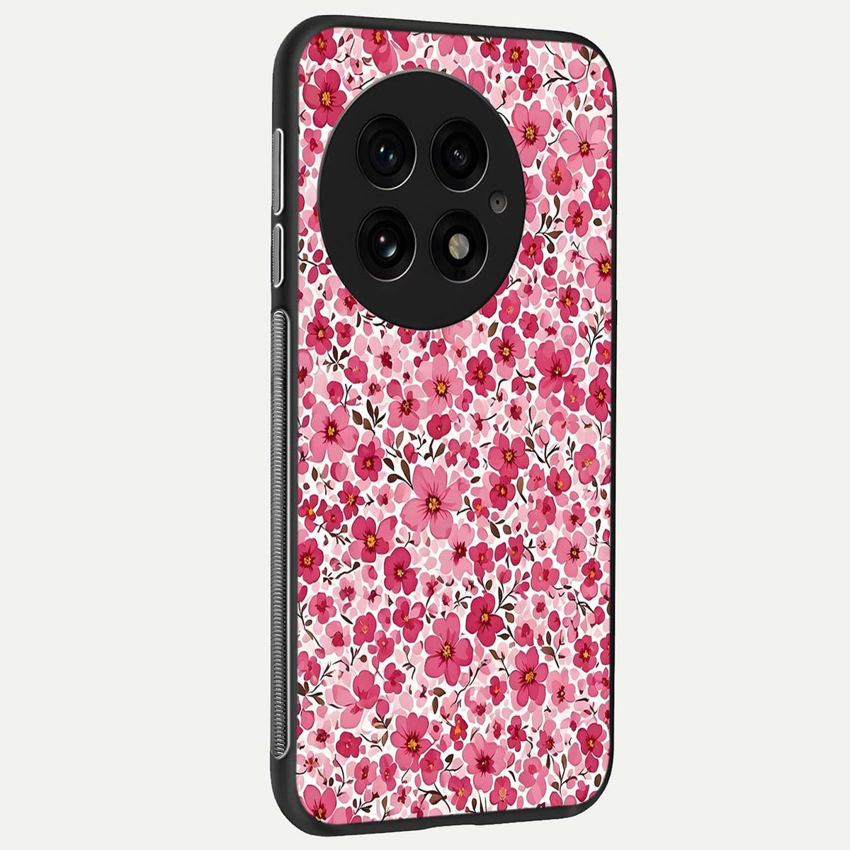  Cherry Blossom Charm back cover For OnePlus 13 slim fit glass case with vibrant aesthetic design