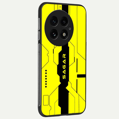  Circuit CYBERPUNK Custom Name back cover For OnePlus 13 slim fit glass case with vibrant aesthetic design