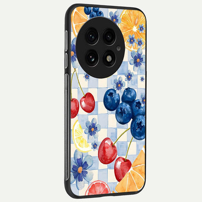  Citrus Bloom Joy back cover For OnePlus 13 slim fit glass case with vibrant aesthetic design