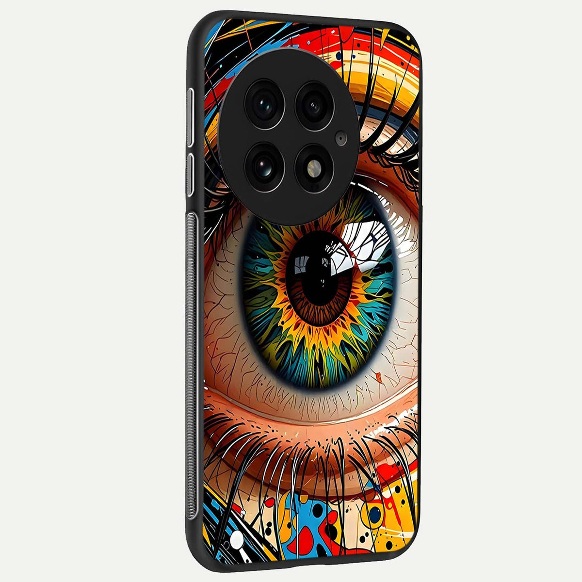  Colorful Eye back cover For OnePlus 13 slim fit glass case with vibrant aesthetic design