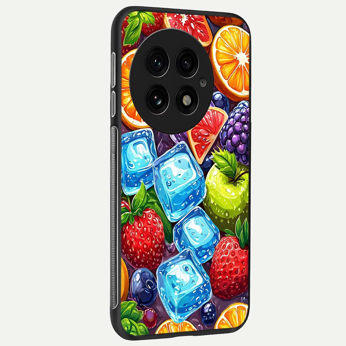 Colorful Fruits with Ice back cover For OnePlus 13 slim fit glass case with vibrant aesthetic design