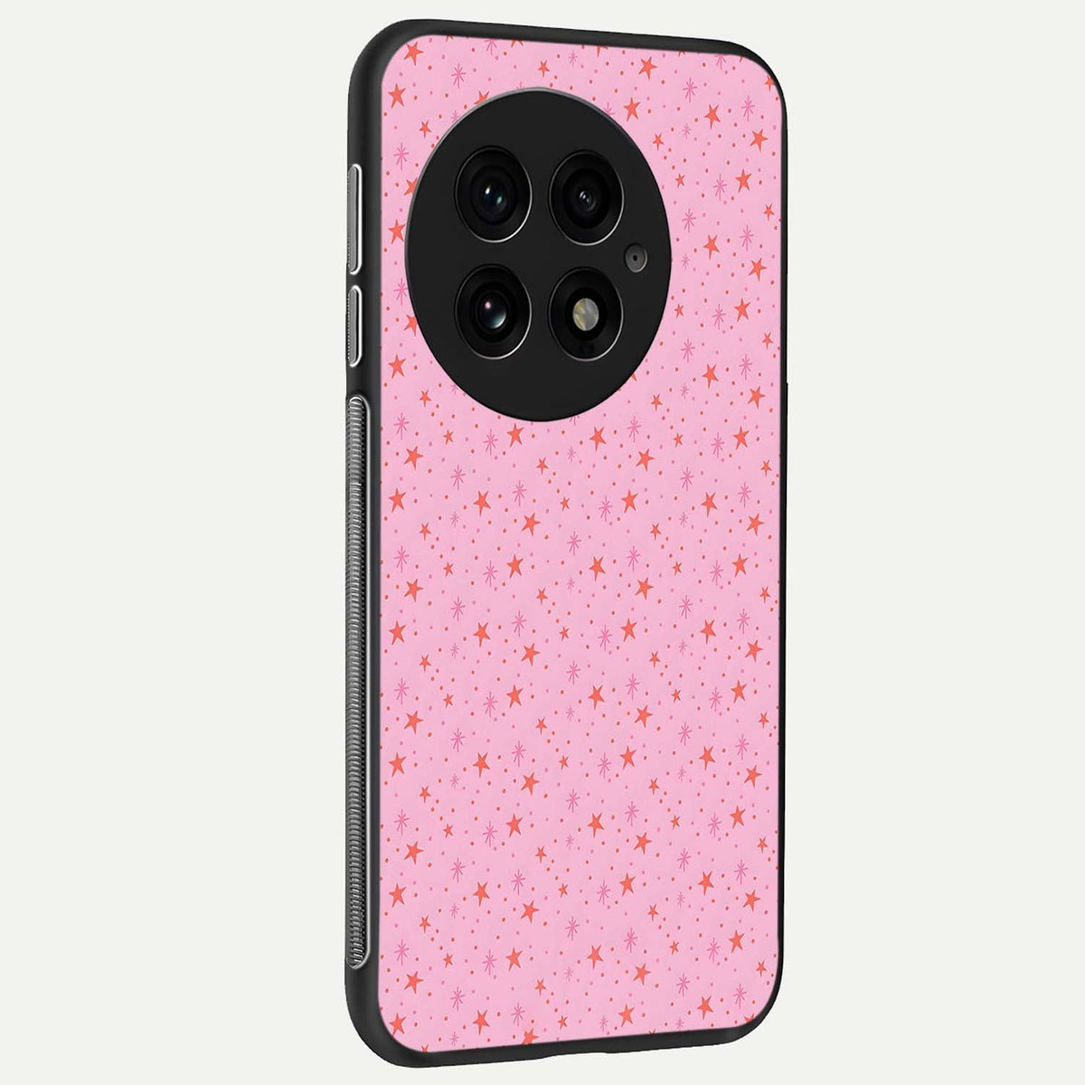  Cosmic Pink Sparkle back cover For OnePlus 13 slim fit glass case with vibrant aesthetic design