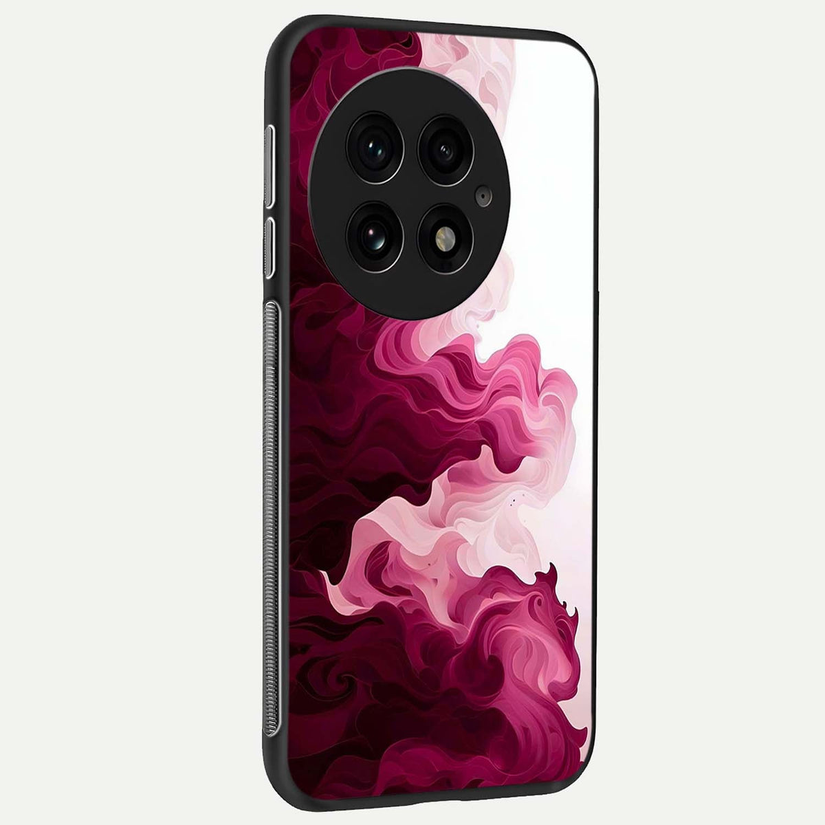  Crimson Wave Flow back cover For OnePlus 13 slim fit glass case with vibrant aesthetic design