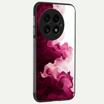  Crimson Wave Flow back cover For OnePlus 13 slim fit glass case with vibrant aesthetic design