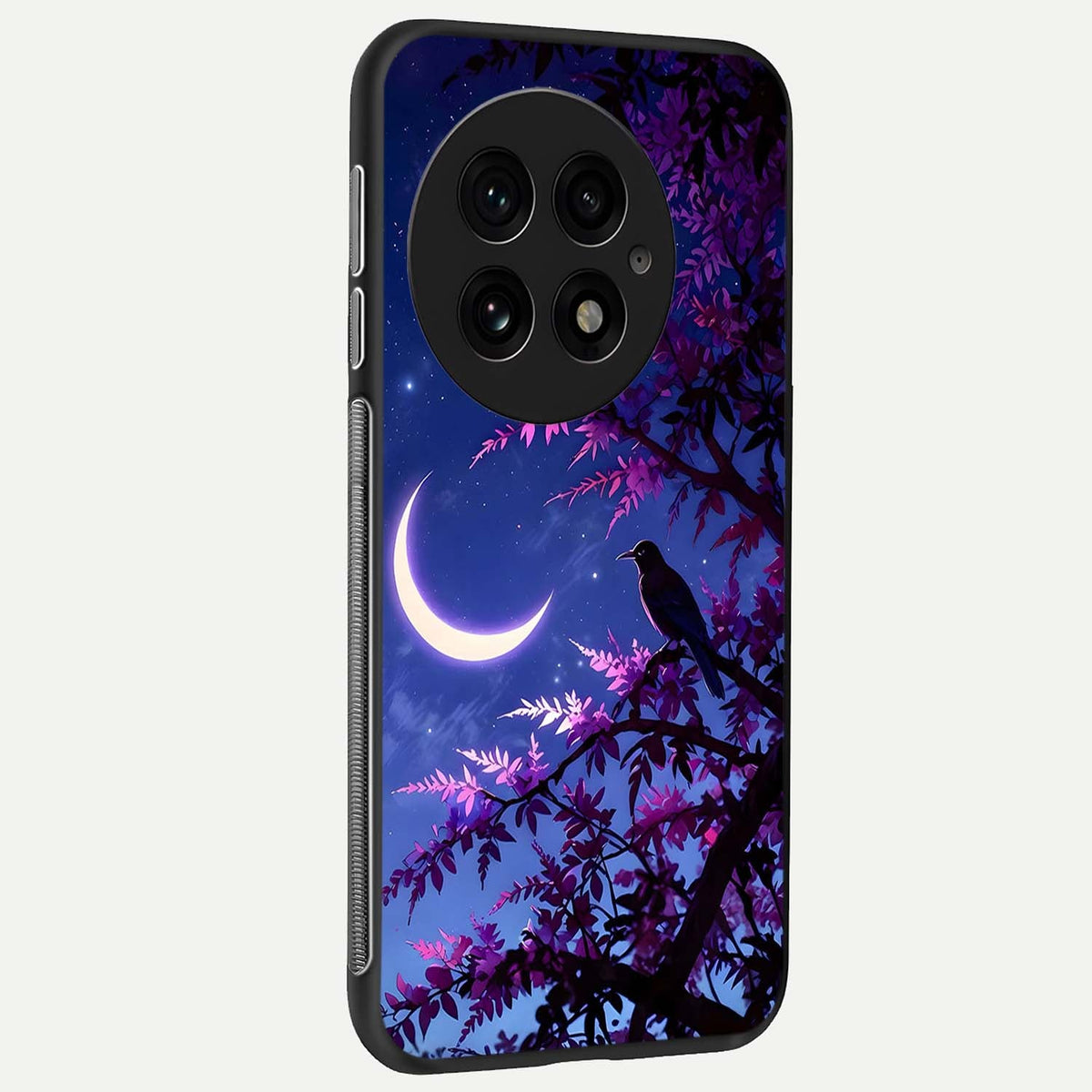 Crow And Moon Scenery back cover For OnePlus 13 slim fit glass case with vibrant aesthetic design