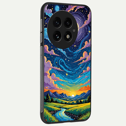  Dreamy Night Landscape back cover For OnePlus 13 slim fit glass case with vibrant aesthetic design