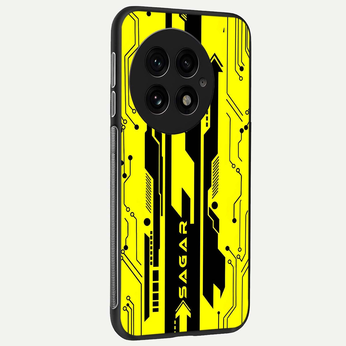  Electric Pulse CYBERPUNK Custom Name back cover For OnePlus 13 slim fit glass case with vibrant aesthetic design