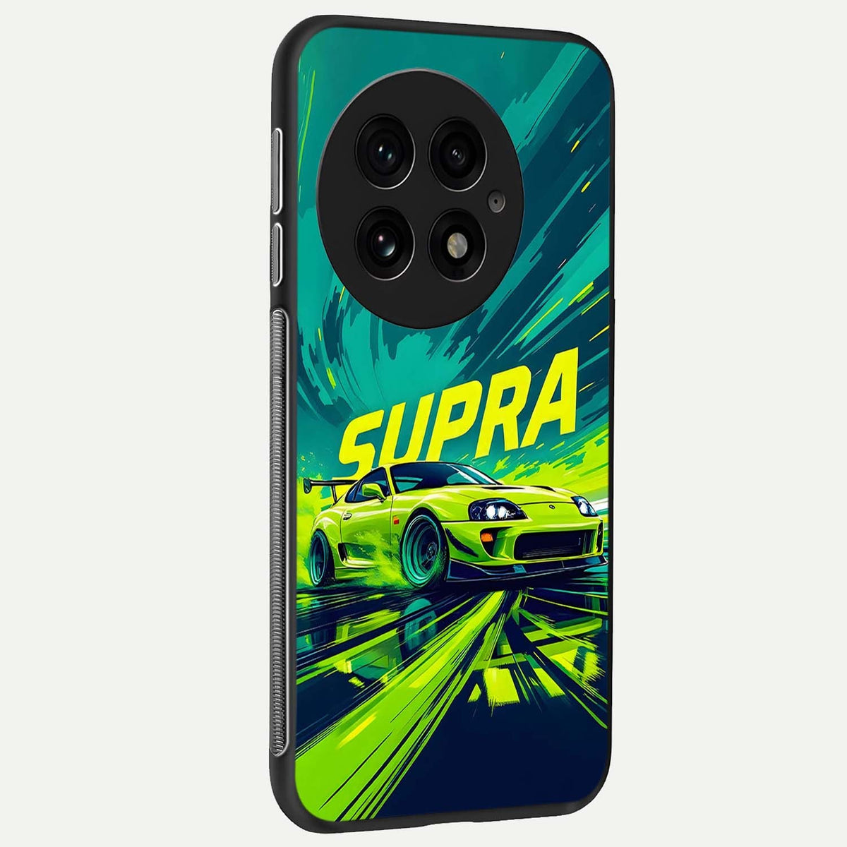  Electric Supra Thunder back cover For OnePlus 13 slim fit glass case with vibrant aesthetic design