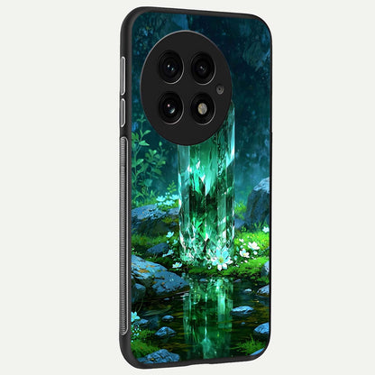  Emerald Light Crystal back cover For OnePlus 13 slim fit glass case with vibrant aesthetic design