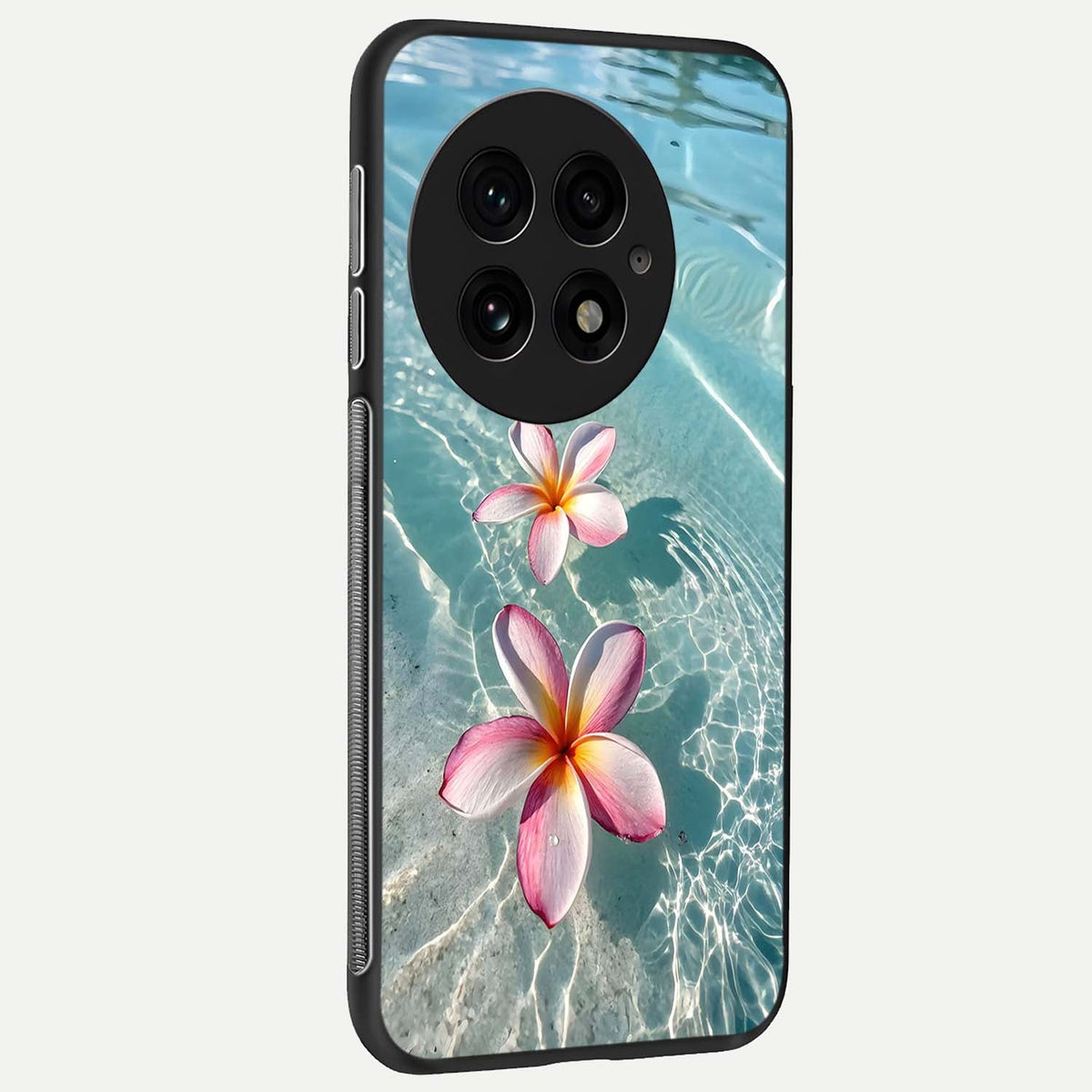 Floating Bloom Bliss back cover For OnePlus 13 slim fit glass case with vibrant aesthetic design