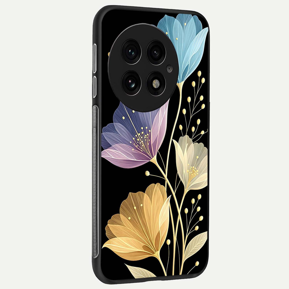  Flower Bloom Glow back cover For OnePlus 13 slim fit glass case with vibrant aesthetic design