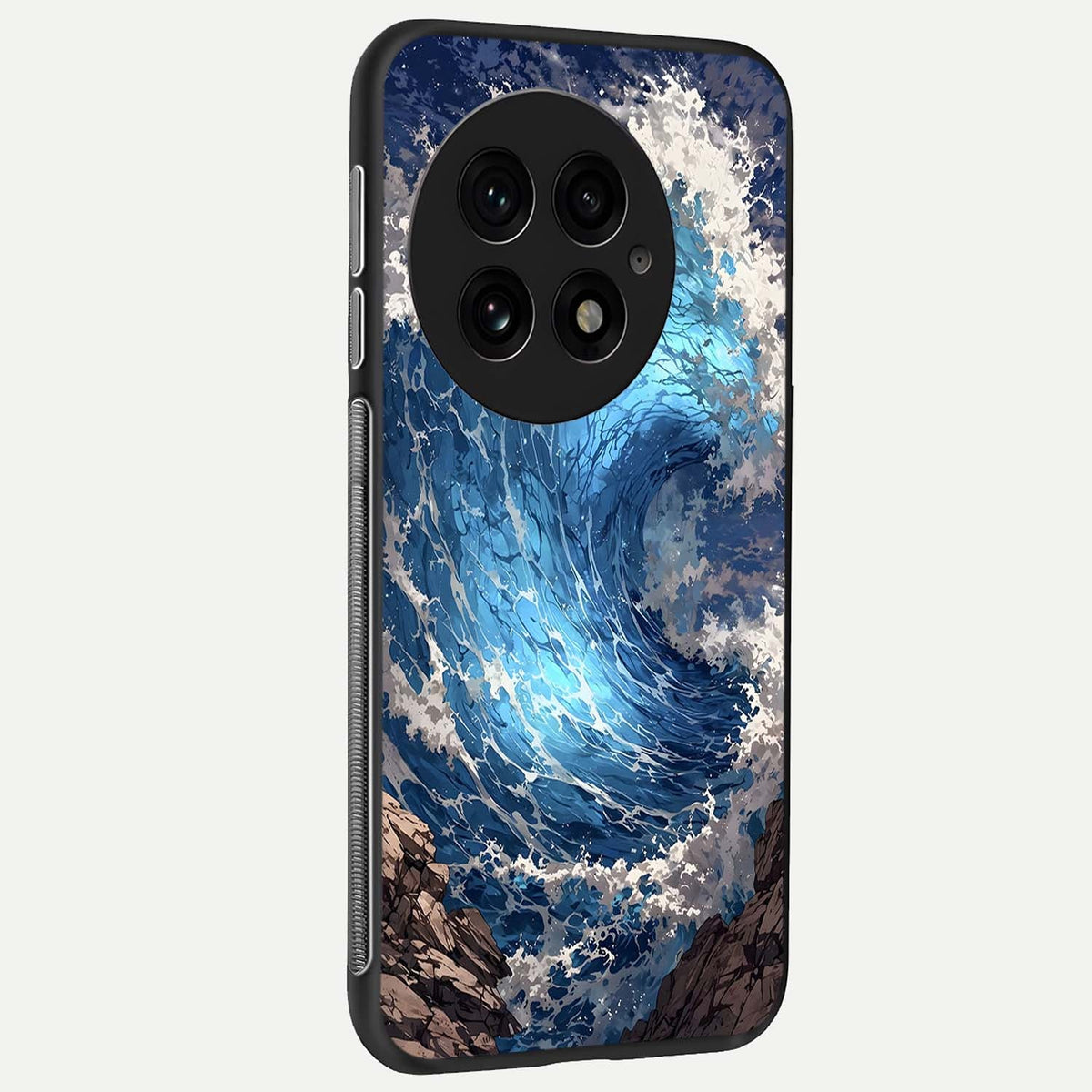  Giant Ocean Wave back cover For OnePlus 13 slim fit glass case with vibrant aesthetic design