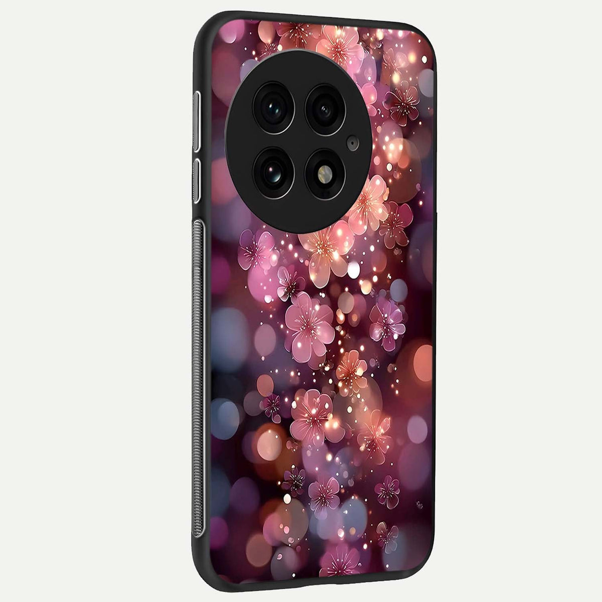  Glowing Petal Bliss back cover For OnePlus 13 slim fit glass case with vibrant aesthetic design