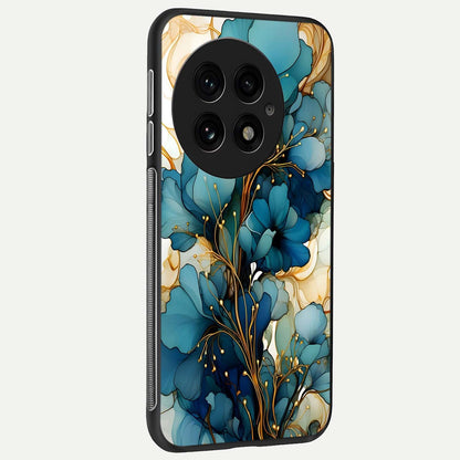  Golden Bloom Symphony back cover For OnePlus 13 slim fit glass case with vibrant aesthetic design