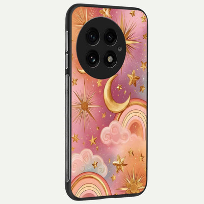  Golden Celestial Dreams back cover For OnePlus 13 slim fit glass case with vibrant aesthetic design