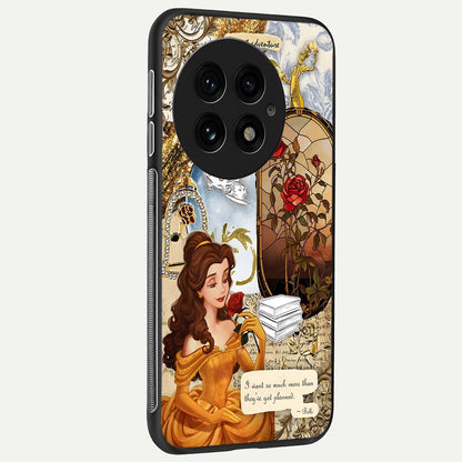  Golden Dream Belle back cover For OnePlus 13 slim fit glass case with vibrant aesthetic design